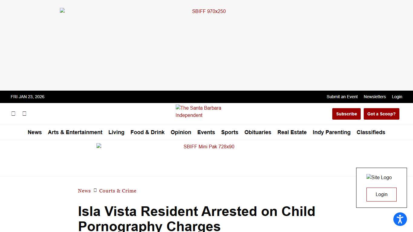 Isla Vista Resident Arrested on Child Pornography Charges - The Santa Barbara Independent